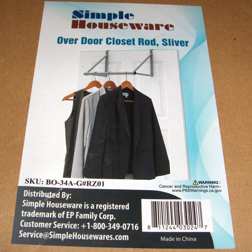 Over the door Closet Rods, Lot of 2, Simple Housewares